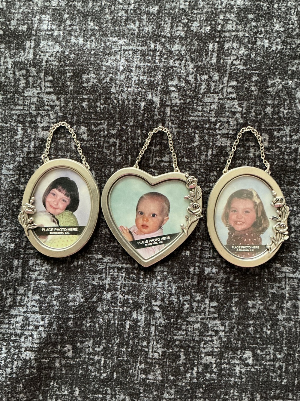 3 Hallmark Mini Photo Frame Ornaments